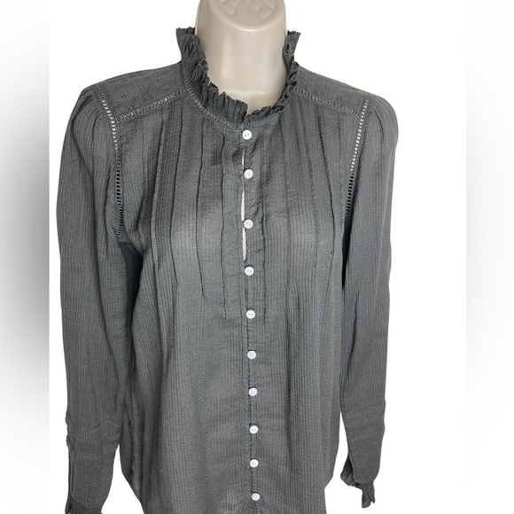 Faherty Charcoal Blouse - Picture 3 of 16